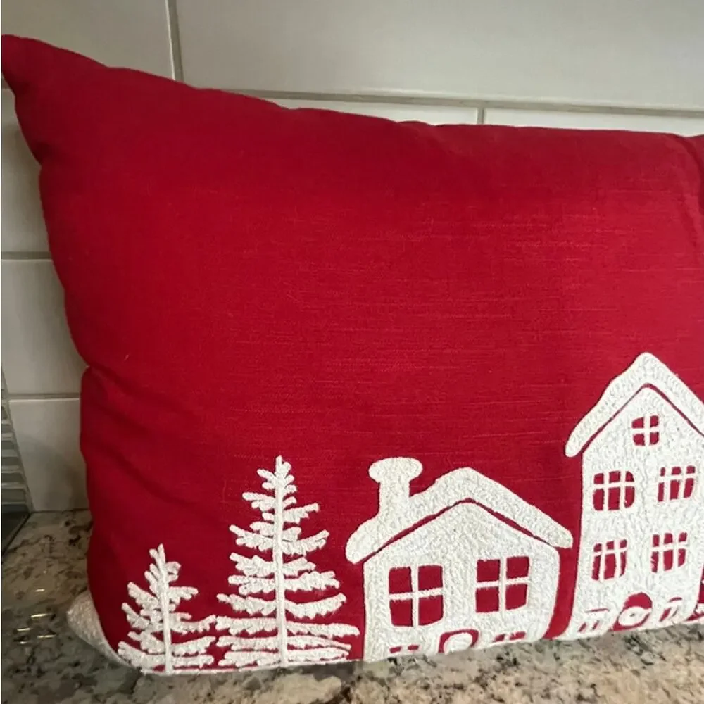 Target Wondershop Oversized Winter Village Lumbar Throw Pillow Christmas
